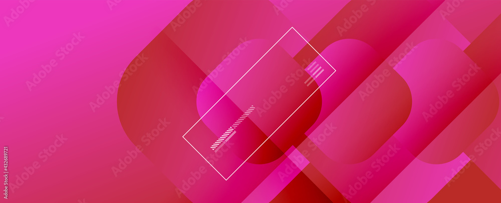 Poster Square shapes composition geometric abstract background. 3D shadow effects and fluid gradients. Modern overlapping forms