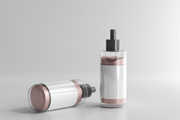 Isolated Cosmetic Cream Bottle 3D Rendering