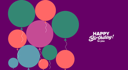 Birthday. Simple, fun, vector illustrations. A pattern of festive balloons