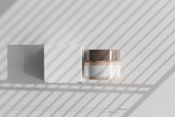Isolated Cosmetic Jar and Box 3D Rendering