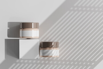 Isolated Cosmetic Jar and Box 3D Rendering