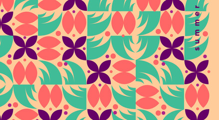 Geometric abstraction. Summer. Vector illustration. Background pattern for a poster, banner, or flyer.