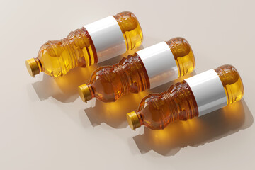 Isolated Cooking Oil Bottle 3D Rendering