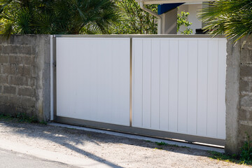portal white PVC gate garden door and family home house