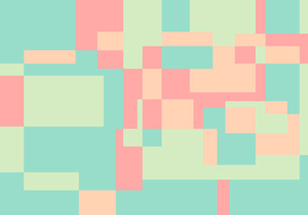 Fondo abstracto de rectángulos verde, azul y rosa.