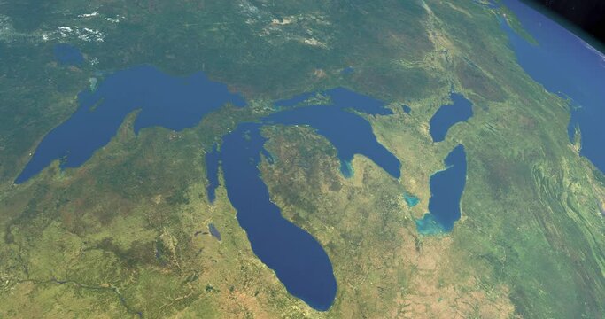 Great lakes in America in planet Earth