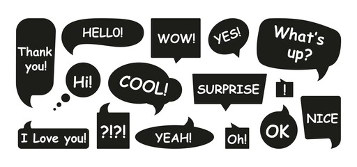Set of speech bubbles with phrases 2