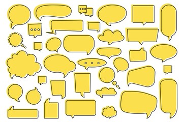 Obraz premium Set of yellow speech bubbles