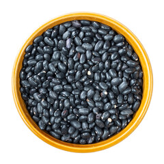 black turtle beans in round bowl cutout