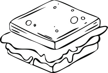 A sandwich with bread and sausage.Burgers and ingredients single icon in outline style vector symbol stock illustration.