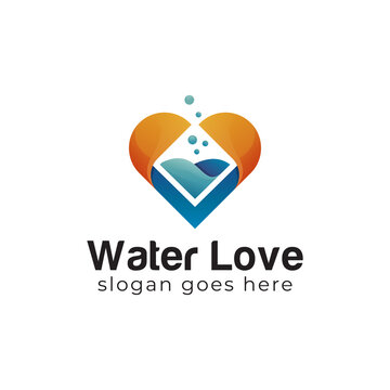 drink love favorite logo design, Love lab abstract gradient logo
