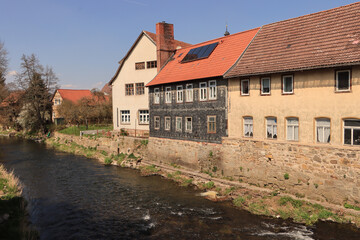 Kleinstadtromantik; Blick von der Werrabrücke im südthüringischen Themar