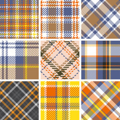 Fototapeta premium Classic tartan pattern set.