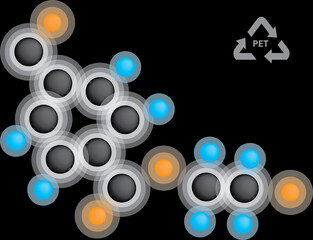Polyethylene terephthalate formula. Flat  icon. Vector flat design. Vector background. Vector icon.