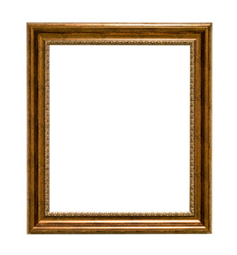 vertical dark brown gold wooden picture frame