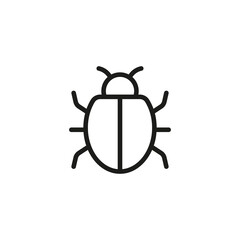Bug vector icon. Insect. Software bug symbol, security threat.