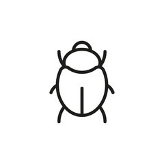Software bug or program bug line art vector icon for apps and websites. Insect symbol.