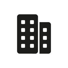 Building icon for residential or business purposes. Vector for real estate concept.