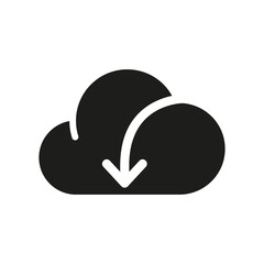 Cloud download button icon for web and mobile UI design.