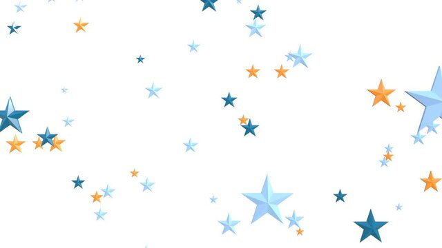 Blue star-shaped confetti on white background.
Loop able confetti animation.
