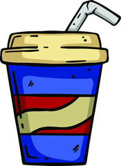 Soft drink vector illustration with flat and clean style. Vector illustration