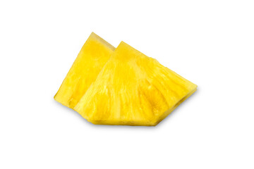 Pineapple slices on a white background. Fruits.
