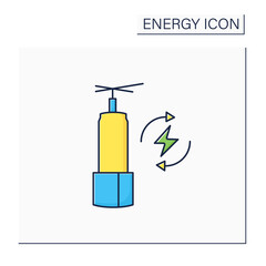 Energy storage color icon. Long-duration energy warehouse. Manage power. Electricity concept. Isolated vector illustration