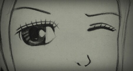 Draw lines, light shadows, beautiful eyes.