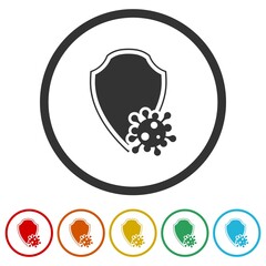 Virus protection ring icon color set