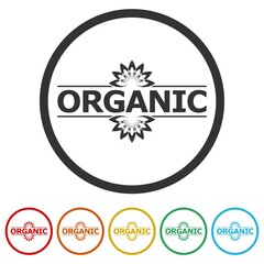 Organic sign icon color set