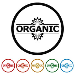 Organic sign icon color set