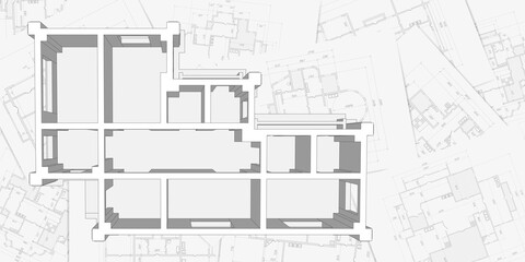 Architectural background.House construction .Engineering design .Industrial construction of houses .Vector , illustration.