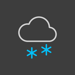 Cloud with snow vector icon on dark background