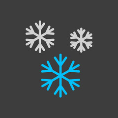 Snowflakes vector flat icon on dark background