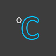 Fototapeta premium Celsius degrees vector icon on dark background