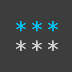 Snowflakes vector flat icon on dark background