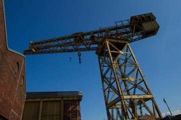 Looking up at Glasgow Cranes 