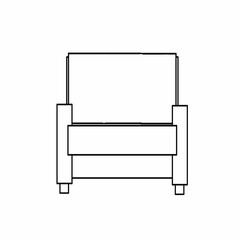 Armchair. Sofa. Part of a set of furniture and interior accessories. Isolated vector objects.