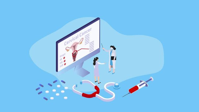 Doctor examining cervical cancer of her patient