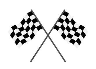 Flag of race. Checkered flag for start and finish. Black-white icon of rally for car. Checker background for auto, speed, sport and winner. Illustration for competition of champion on road. Vector