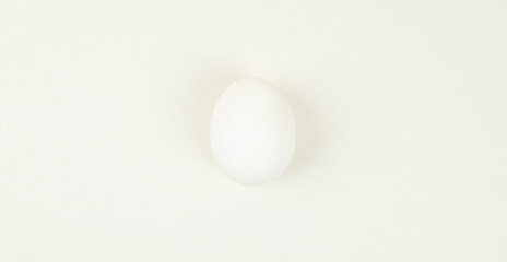 White egg on a white background, egg color minimalism