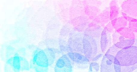 Watercolor background image geometric shapes circles blue purple pink