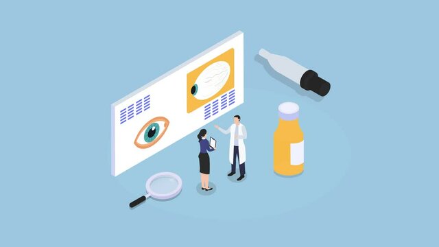Optometrist doing treatment eyes of female patient