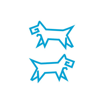 recommend clip art: Happy aztec dogs standing and panting