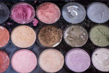 Obraz na płótnie Canvas Close up shot of cosmetics kit shot from above 