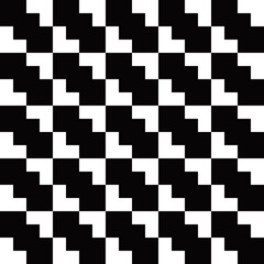 Triple square pattern. Vector black or white stairs ornament.