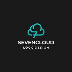 Modern and simple logo about clouds and the number 7.
EPS 10, Vector.