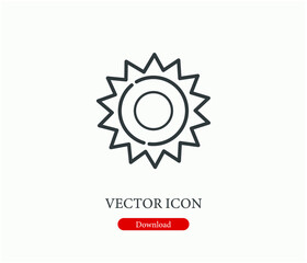 Sunny vector icon.  Editable stroke. Linear style sign for use on web design and mobile apps, logo. Symbol illustration. Pixel vector graphics - Vector