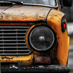 Vintage old grunge car Ukraine