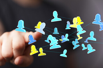 videoconference group of people talking in social network